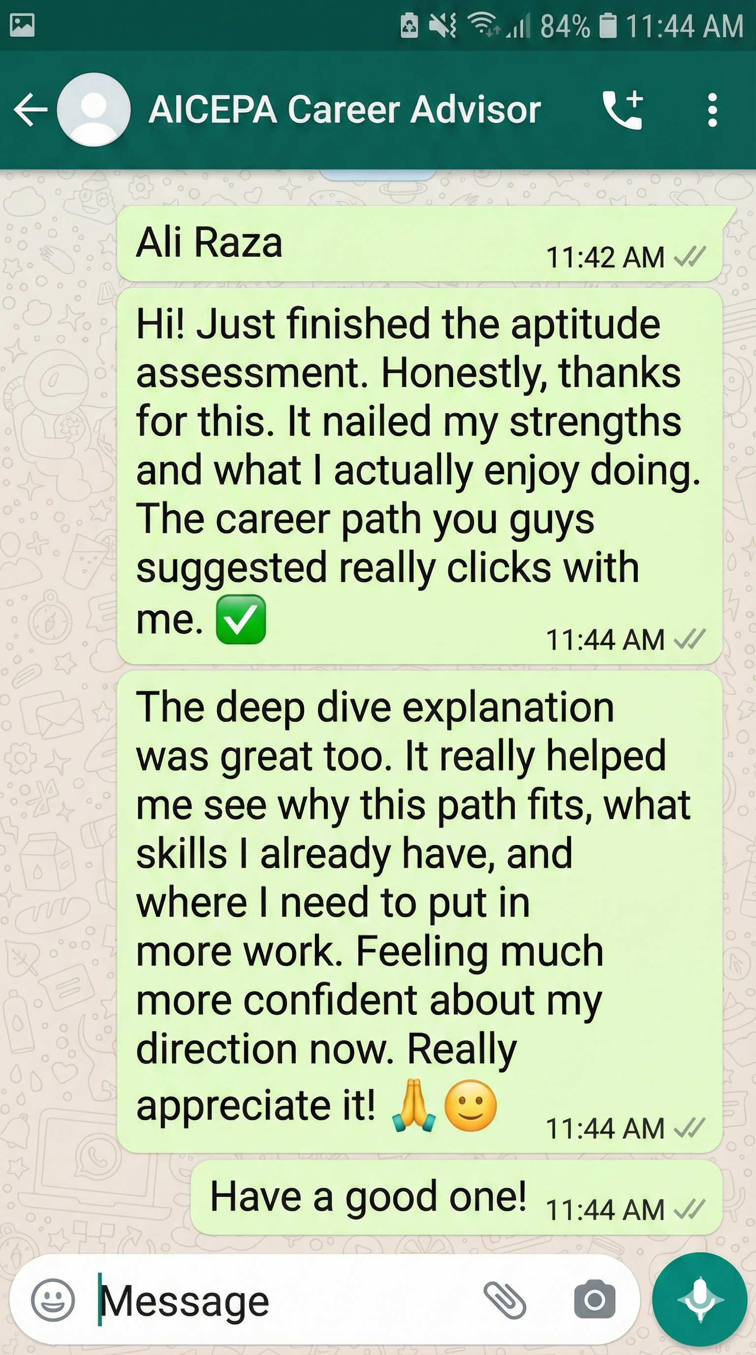 WhatsApp Feedback