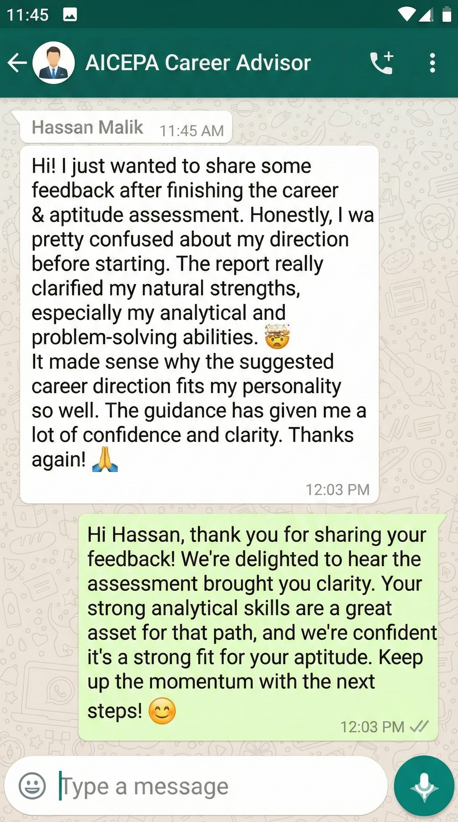 WhatsApp Feedback